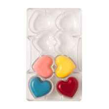 Picture of HEART CHOCOLATE MOULD W/BASE 50 X 20 H MM 8 CAVITIES